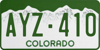 CO license plate AYZ410