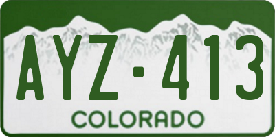 CO license plate AYZ413