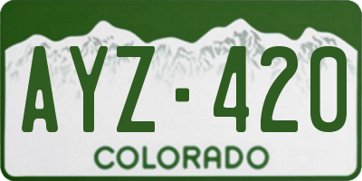 CO license plate AYZ420