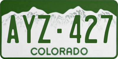 CO license plate AYZ427