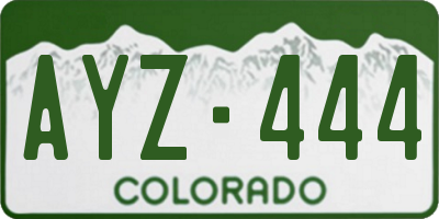 CO license plate AYZ444