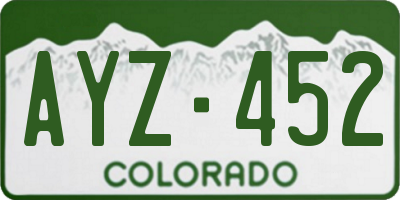 CO license plate AYZ452