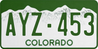 CO license plate AYZ453