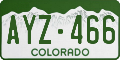 CO license plate AYZ466