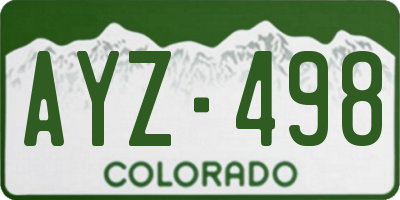 CO license plate AYZ498