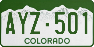 CO license plate AYZ501