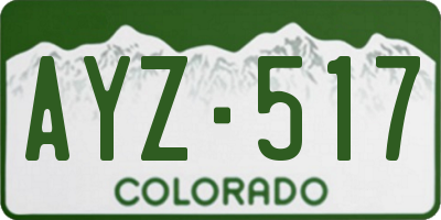 CO license plate AYZ517