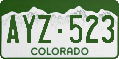 CO license plate AYZ523