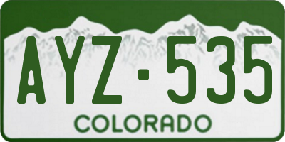 CO license plate AYZ535