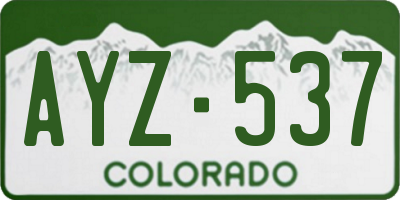 CO license plate AYZ537