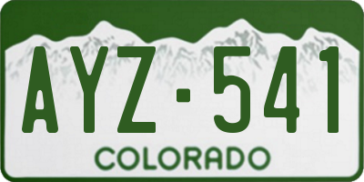 CO license plate AYZ541