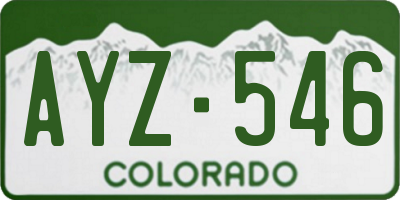 CO license plate AYZ546