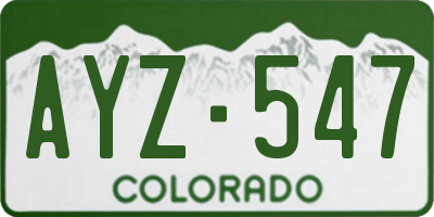 CO license plate AYZ547