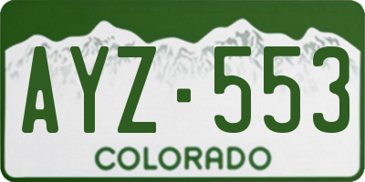 CO license plate AYZ553