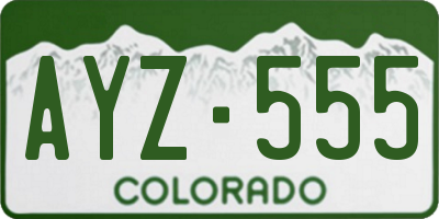 CO license plate AYZ555