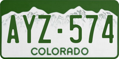 CO license plate AYZ574