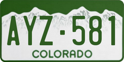 CO license plate AYZ581