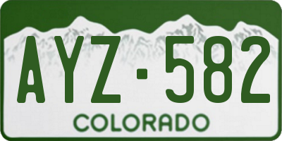 CO license plate AYZ582