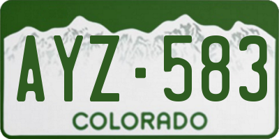 CO license plate AYZ583