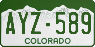 CO license plate AYZ589
