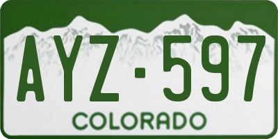 CO license plate AYZ597