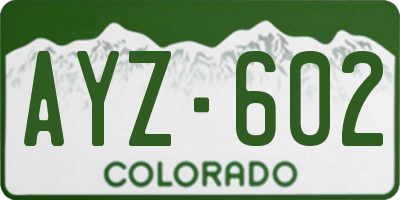 CO license plate AYZ602