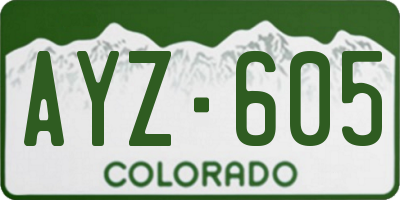 CO license plate AYZ605