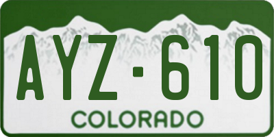 CO license plate AYZ610