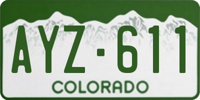 CO license plate AYZ611