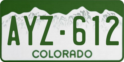 CO license plate AYZ612