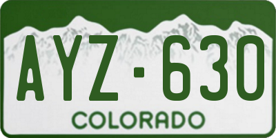 CO license plate AYZ630