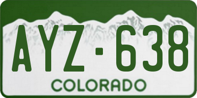 CO license plate AYZ638