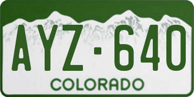 CO license plate AYZ640
