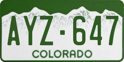 CO license plate AYZ647