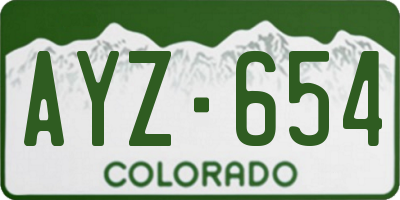 CO license plate AYZ654
