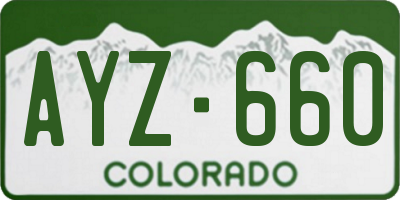 CO license plate AYZ660