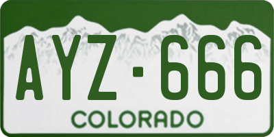 CO license plate AYZ666