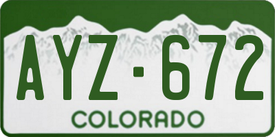 CO license plate AYZ672