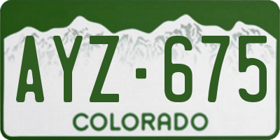 CO license plate AYZ675