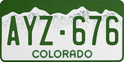 CO license plate AYZ676