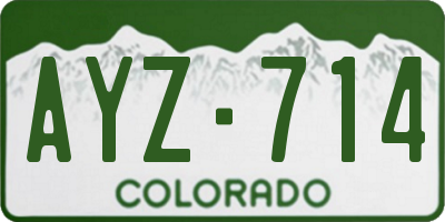 CO license plate AYZ714