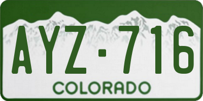 CO license plate AYZ716