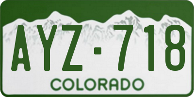 CO license plate AYZ718