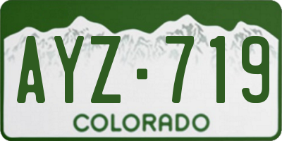 CO license plate AYZ719