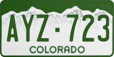 CO license plate AYZ723