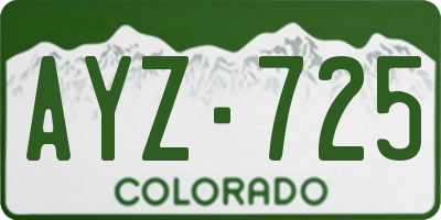 CO license plate AYZ725