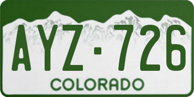 CO license plate AYZ726