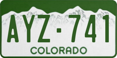 CO license plate AYZ741