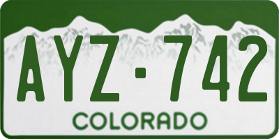 CO license plate AYZ742