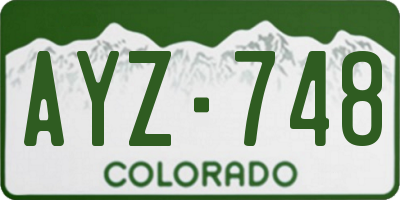 CO license plate AYZ748